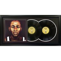 Mos Def - Schwarz Auf Beiden Seiten Gerahmtes Doppelalbum Schwarzes Passepartout Und Schwarzer Rahmen. 45 X 90 cm von DutchessWallDecor