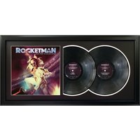 Rocketman - Film-Soundtrack Gerahmtes Doppelalbum 45 X 90 cm Vinyl Schwarzer Rahmen von DutchessWallDecor