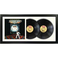 Samstag Night Fever - Movie Soundtrack Doppelalbum Mit Rahmen 44 X 34, 5 Zoll Vinyl Weißes Passepartout Und Schwarzer von DutchessWallDecor