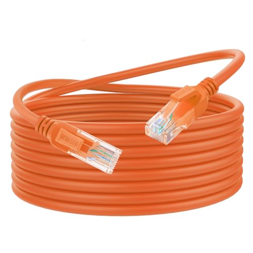 Dutevolns Ligiud Silikon Cat 6 Ethernet Kabel 8 M, Ultra Flexibles Cat 6a Rj45 Kabel, Weiches Gigabit LAN Kabel für Mac, PC, Router, Ps4/5 (Orange) von Dutevolns