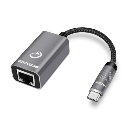 Dutevolns USB C auf Ethernet Adapter, USB Typ C Stecker auf Rj45 Buchse Kabel, Laptops LAN Adapter für MacBook, Xbox, PC, XPS von Dutevolns