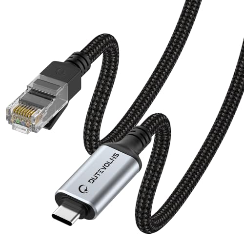Dutevolns USB C auf Ethernet Kabel 1.5 M, Typ C auf RJ45 Nylon Kabel, Gigabit direkt angeschlossen, Kompatibel für MacBook Pro, iPad Pro, Smartphone, Laptop, PC von Dutevolns