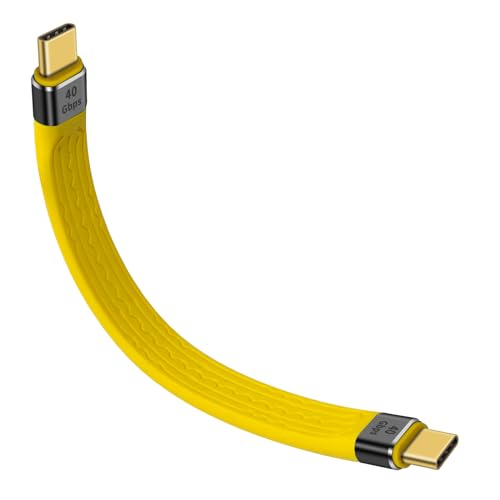 Duttek 8K USB C Kabel, Gelbes Stecker zu Stecker Kabel, 40Gbps 100W Schnellladekabel für Thunderbolt 3, MacBook, Laptop, Tablet, Power Bank - 13cm von Duttek
