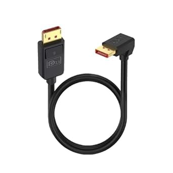 Duttek 90 Grad DisplayPort Kabel 2.1 (0.5M)， Abwärtswinkel DisplayPort Kabel DP Displayport Stecker Kabel, 16K@30Hz, 8K@120Hz, 4K@240Hz, Unterstützung 52Gbps HDR, HDCP DSC 1.2a von Duttek