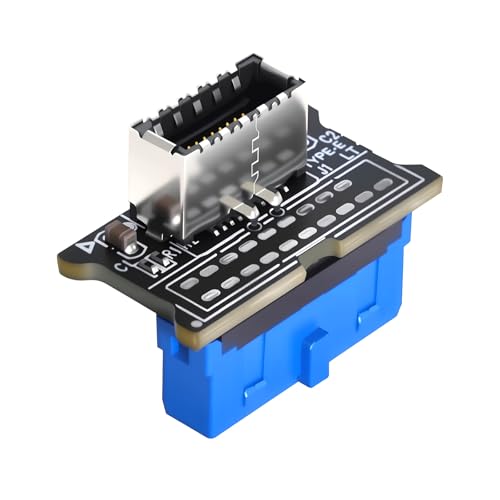 Duttek 90 Grad USB 3.0 zu Typ E Konverter, 90 Grad 19Pin Buchse zu rechtwinkliger USB C Motherboard Adapter, 5 Gbit/s, behebt fehlenden Typ E Anschluss auf Alten Motherboards, Plug & Play Duttek 90 Grad USB 3.0 zu Typ E Konverter, 90 Grad 19Pin Buchse zu rechtwinkliger USB C Motherboard Adapter, 5 Gbit/s, behebt fehlenden Typ E Anschluss auf Alten Motherboards, Plug & Play von Duttek