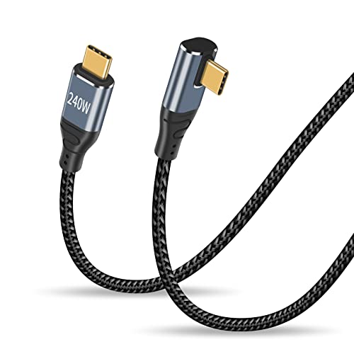 Duttek Angle Typ C fast charging Cable 2M, 240w USB C Charger Cable, PD3.1 abwärtskompatibel mit 140W 100W Schnellladung für MacBook Pro/Air, iPad Pro/Air, Samsung S23/22/21, Pixel, Switch von Duttek