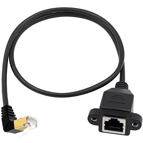 Duttek Cat 8 Netzwerkkabel,Netzwerkkabel 0,5 m support 40Gbps 2000 MHz,Netzwerkkabel cat 8 stecker auf buchse Schraubplatte, 8P8C Kristallkopf, RJ45 Netzwerkkabel Stecker für Notebook, Desktop PC,etc. von Duttek