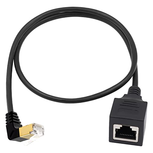 Duttek Cat8 Ethernet Cable, 40Gbps 2000Mhz Up Angle Ethernet Cable to Female Extender RJ45 Ethernet Kabel, 8P8C Crystal Head RJ45 Netzwerkkabel Stecker für Notebook, Desktop PC, 0,5m Duttek Cat8 Ethernet Cable, 40Gbps 2000Mhz Up Angle Ethernet Cable to Female Extender RJ45 Ethernet Kabel, 8P8C Crystal Head RJ45 Netzwerkkabel Stecker für Notebook, Desktop PC, 0,5m von Duttek