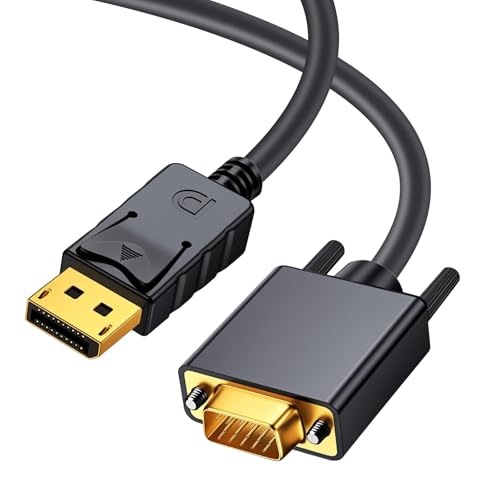 Duttek DisplayPort zu VGA Adapterkabel, 1,8 m, vergoldet, DP-Stecker auf VGA-Stecker, 1080P, für Computer, Monitor, Projektor von Duttek