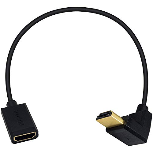 Duttek HDMI Verlängerung Kabel, 4K HDMI Kabel, extrem dünn, abgewinkelt, HDMI Stecker auf Buchse, kompatibel mit Nintendo Switch, Xbox One S 360, PS5, Roku TV Stick, Blu Ray Player, etc. 30 cm von Duttek