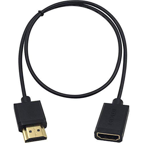 Duttek HDMI Verlängerungskabel, 4K HDMI Kabel, extrem dünn, HDMI Stecker auf Buchse, kompatibel mit Nintendo Switch, Xbox One S 360, PS5, PS4, Roku TV Stick, Blu Ray Player usw. 60 cm von Duttek