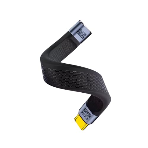Duttek USB-C-Verlängerungskabel, 240 W, Buchse auf Stecker, 40 Gbit/s, Flachkabel, 13 cm, unterstützt 8K @ 60 Hz, kompatibel mit MacBook Pro und mehr von Duttek