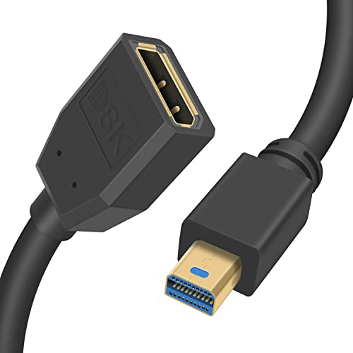 Duttek Mini DisplayPort auf DisplayPort 1.4a Kabel, 8K@60Hz, 0,3 m, Stecker auf Buchse, bidirektionale Übertragung, Monitor, Fernseher, Computer, Laptop von Duttek