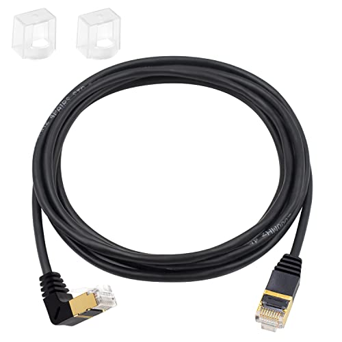 Duttek Netzwerkkabel Cat 8,RJ45 Stecker Verlegekabel 2m support 40Gbps 2000MHz,RJ45 Down Winkel Extender RJ45 Ethernet Kabel, RJ45 Ethernet Stecker für Laptop, Switch, Desktop,etc. von Duttek