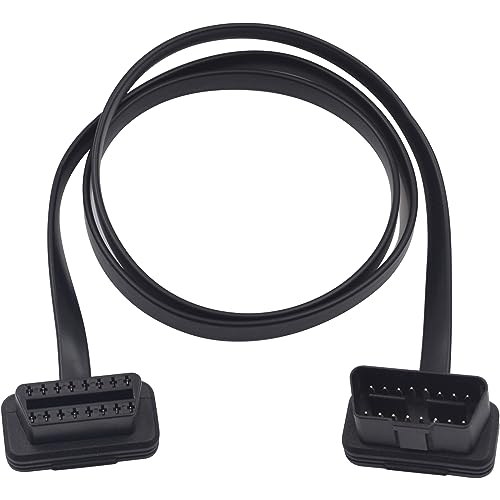 Duttek OBD2-Verlängerungskabel, 1 m, OBD2 16-poliger Stecker und Buchse, Flachkabel, OBD2-Kabel, OBD2-Kabel für Code-Scanner und alle OBD II Geräte von Duttek