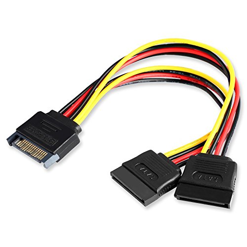 Duttek SATA Stromkabel 20 cm/7.87 IN, SATA splitter Kabel SATA auf Dual SATA Y Stromkabel, SSD stromkabel verlängerung Festplatte, HDD, SSD von Duttek