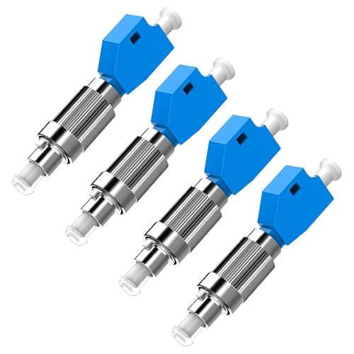 Duttek Single Mode FC UPC Stecker auf LC UPC Buchse Hybrid Glasfaserkabel Adapter Kompatibilität mit visuellem Fehlersuchstecker und optischem Leistungsmesser 4Pack von Duttek