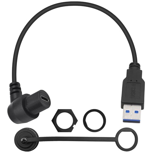 Duttek USB 3.0 Male to 90 degree Type C Female Car Flush Mount Cable, USB A to USB C 3.1 Mount Dash Flush Cable, USB C 3.0 Panelmontage kabel für Auto LKW Boot Motorrad Armaturenbrett 30cm Duttek USB 3.0 Male to 90 degree Type C Female Car Flush Mount Cable, USB A to USB C 3.1 Mount Dash Flush Cable, USB C 3.0 Panelmontage kabel für Auto LKW Boot Motorrad Armaturenbrett 30cm von Duttek
