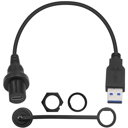 Duttek USB 3.0 zu Type C Auto Flush Mount Kabel, USB A zu USB C 3.1 Flush Mount wasserdichtes Kabel, USB C 3.0 Panel Mount Verlängerungskabel für Auto Boot Motorrad Armaturenbrett 30cm Duttek USB 3.0 zu Type C Auto Flush Mount Kabel, USB A zu USB C 3.1 Flush Mount wasserdichtes Kabel, USB C 3.0 Panel Mount Verlängerungskabel für Auto Boot Motorrad Armaturenbrett 30cm von Duttek