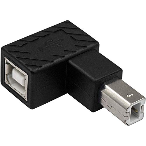 Duttek USB B 2.0 Adapter, USB 2.0 Typ-B Druckerkabeladapter, Abwärtswinkel USB B 2.0 Stecker auf Buchse, Adapter für Drucker, Scanner, mobile HDD und mehr von Duttek