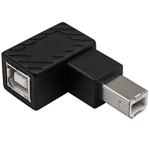 Duttek USB B 2.0 Adapter, USB 2.0 Typ-B Druckerkabeladapter, rechtwinkliger USB B 2.0 Stecker auf Buchse, Adapter für Drucker, Scanner, mobile HDD und mehr von Duttek