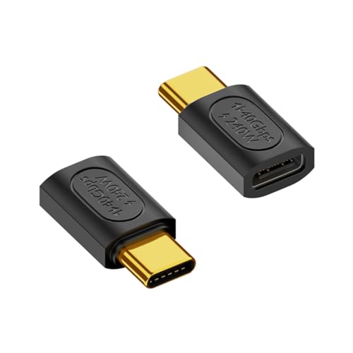 Duttek USB C Extersion Adapter 40Gbps, USB C Stecker auf Buchse Adapter 240W, USB 4.0 Typ C Adapter für Steam Deck, MacBook, Switch, iPhone 15 und weiteren USB-C Geräten (2 Stück) von Duttek
