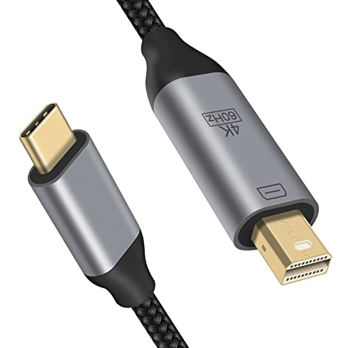 Duttek Mini Displayport auf USB C Kabel 1,8 m,USB 3.1 Typ C Stecker zu Mini Displayport Stecker vergoldet Kabelunterstützung 4K@60Hz für Projektor Laptop Monitor TV Computer Audio Video Übertragung von Duttek