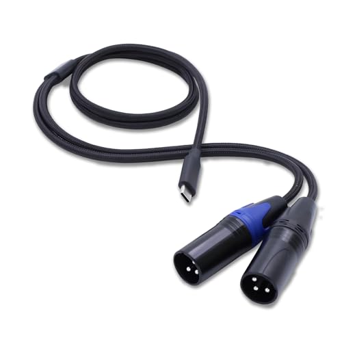 Duttek USB C to Dual XLR Microphone Cable USB C Male to XLR Male Output Stereo Audio Adapter Compatible with PC Phone Tablet Power Amplifier （1m/3.3ft） von Duttek