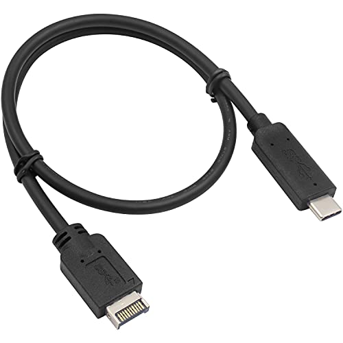 Duttek USB Front Adapterkabel, Typ E auf USB C Kabel, USB Typ E Stecker auf USB3.1 Typ C Stecker, 10 Gbit/s Motherboard internes Adapterkabel, 50 cm von Duttek