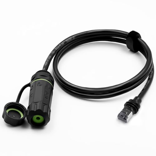 Duttek Waterproof Cat 6 Ethernet Cable Outdoor,Water Resistant design with UV protection shell,24AWG,1200Mbps High Speed Gigabit Internet Network Cable,CCA-UTP,Black(1 metre) von Duttek