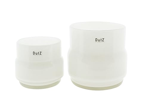 DutZ Collection DutZ Pot MAARTJE | weiß | mundgeblasenes Glas | Vase, Windlicht, bertopf | versch. Grössen (H 14 cm D 16 cm), 1474235,1474236 von Dutz Collection
