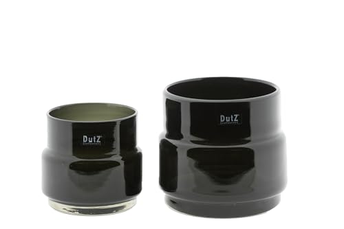 DutZ Pot MAARTJE | Smoke | mundgeblasenes Glas | Vase, Windlicht, bertopf | versch. Grössen (H 14 cm D 16 cm), 1474278,1474279 von Dutz Collection