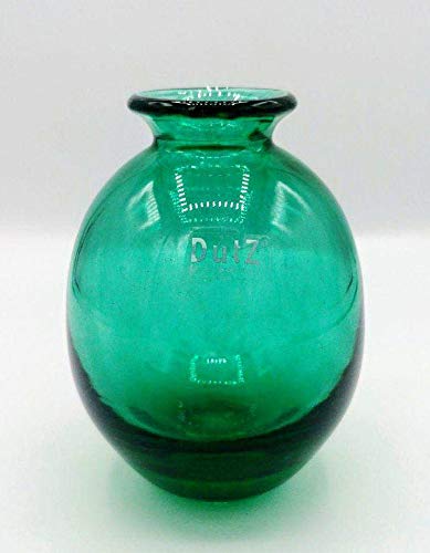 Dutz Collection | NADIEL Deko Vase Grün H 14 cm A3 Blaugrün Transparent Blumenvase Glasvase | Glas Mundgeblasen | Tischdeko Frühling Sommer Herbst von Dutz Collection