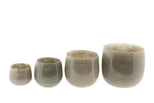 Dutz Pot Taupe | Vase, Übertopf, Windlicht | in verschiedenen Grössen verfügbar |mundgeblasenes Glas (H 11 cm D 13 cm) von Dutz Collection