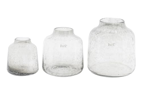 DutZ Vase Tiza | Grey Bubbles transparent | mundgeblasenes Glas| versch. Grössen (H 19 cm D 18 cm) von Dutz collection