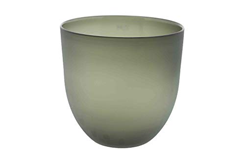 Dutz Bowl Anton Smoke | H 29 cm D 29 cm | mundgeblasenes Glas | Vase, Windlicht, Übertopf | handgeformt,| Exclusiv (Smoke glänzend) von Dutz