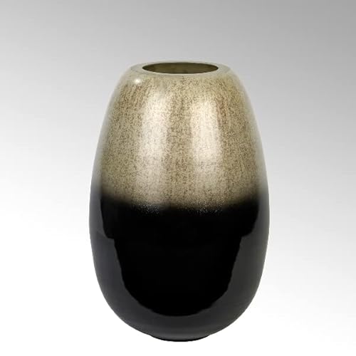 Raffael Vase Glas groß Champagner-schwarz H 35 cm von Dutz