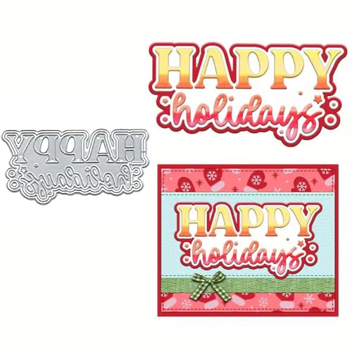 Happy Holidays Buchstaben-Metall-Stanzschablone, Buchstabenrahmen, Stanzschablonen, Stanzschablonen, DIY, Scrapbooking, Karten, Fotoalbum, Basteln, dekorative Prägepapier-Stanzformen für Alben, Karten Happy Holidays Buchstaben-Metall-Stanzschablone, Buchstabenrahmen, Stanzschablonen, Stanzschablonen, DIY, Scrapbooking, Karten, Fotoalbum, Basteln, dekorative Prägepapier-Stanzformen für Alben, Karten von DuuFounG