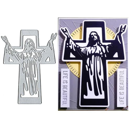 Metall-Stanzschablone mit Jesus-Kreuzrahmen, Kreuzrahmen, Stanzschablonen, Stanzschablonen, DIY, Scrapbooking, Karten, Fotoalbum, Basteln, dekorative Prägepapier-Stanzformen für Alben, Karten Metall-Stanzschablone mit Jesus-Kreuzrahmen, Kreuzrahmen, Stanzschablonen, Stanzschablonen, DIY, Scrapbooking, Karten, Fotoalbum, Basteln, dekorative Prägepapier-Stanzformen für Alben, Karten von DuuFounG
