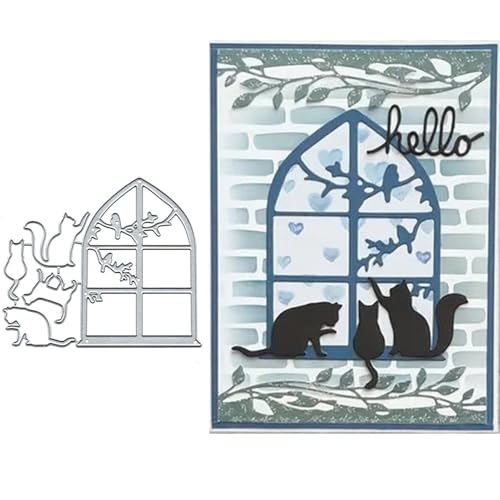Metall-Stanzschablone mit Katzen-Fensterrahmen, Katzen-Stanzformen, Stanzschablonen, DIY, Scrapbooking, Karten, Fotoalbum, Basteln, dekorative Prägepapier-Stanzformen für Alben, Karten, Scrapbooking Metall-Stanzschablone mit Katzen-Fensterrahmen, Katzen-Stanzformen, Stanzschablonen, DIY, Scrapbooking, Karten, Fotoalbum, Basteln, dekorative Prägepapier-Stanzformen für Alben, Karten, Scrapbooking von DuuFounG