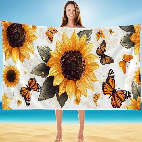 Blume Strandtuch, Strandtuch XXL 90x160cm, Strandhandtuch Mikrofaser mit Tasche, SaugfäHig und Schnell Trocknende Handtuch, Leichtes Badetuch for Damen, Groß Strandmatte, für Strand, Reise A-5364 Blume Strandtuch, Strandtuch XXL 90x160cm, Strandhandtuch Mikrofaser mit Tasche, SaugfäHig und Schnell Trocknende Handtuch, Leichtes Badetuch for Damen, Groß Strandmatte, für Strand, Reise A-5364 von Duuanxin