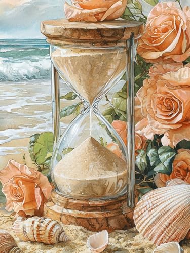 Diamond Painting, Blume 5D Diamant Painting Bilder, Anwendbar auf Diamond Painting Set für Erwachsene und Anfänger, 5D Sanduhr Diamond Painting Set, DIY machen Bastelset für Haus Wanddeko 50x70cm. T-0 von Duuanxin