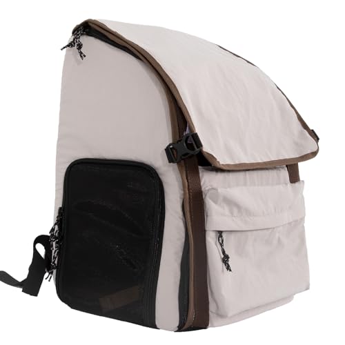 Duuclume Haustier-Rucksack-Tragetasche – atmungsaktive Netz-Haustiertasche mit Sonnenschutzvorhängen, Taschen & Mehrfachzugang, Hunde-/Katzenrucksack zum Wandern, Reisen und für den Außenbereich, bis von Duuclume