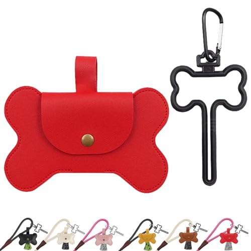 Duuclume Hundekotbeutelspender aus Leder zur Befestigung der Leine, freihändige Kotbeutelhalter mit Karabiner-Clip, Kaninchen-Müllbeutelträger für Spaziergänge, Laufen, Fahrradzubehör, Rot Duuclume Hundekotbeutelspender aus Leder zur Befestigung der Leine, freihändige Kotbeutelhalter mit Karabiner-Clip, Kaninchen-Müllbeutelträger für Spaziergänge, Laufen, Fahrradzubehör, Rot von Duuclume