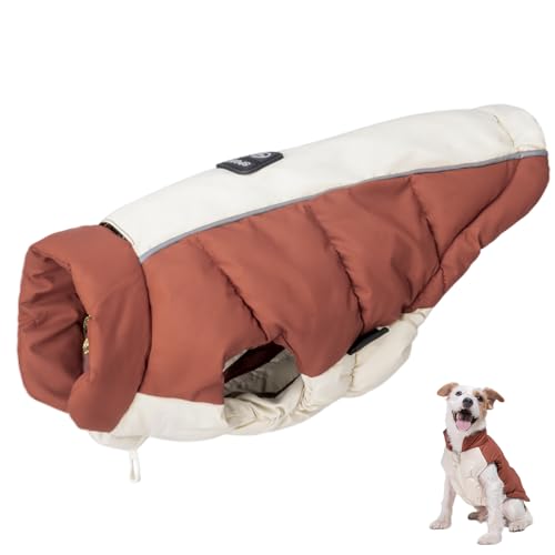 Duuclume Wasserdichter Hunde-Wintermantel, verstellbar, warme Haustierjacke mit Loch für die Leine und Reißverschluss, reflektierende Kaltwetterweste für kleine bis große Hunde, Haustierbekleidung Duuclume Wasserdichter Hunde-Wintermantel, verstellbar, warme Haustierjacke mit Loch für die Leine und Reißverschluss, reflektierende Kaltwetterweste für kleine bis große Hunde, Haustierbekleidung von Duuclume