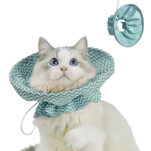 Duuclume Weicher Katzen-Genesungskegel – verstellbarer Kordelzug, elisabethanisches Halsband, Nackenschutz für Katzen nach Operationen, leichtes Halsband gegen Lecken von Wunden (Blau, Einheitsgröße) Duuclume Weicher Katzen-Genesungskegel – verstellbarer Kordelzug, elisabethanisches Halsband, Nackenschutz für Katzen nach Operationen, leichtes Halsband gegen Lecken von Wunden (Blau, Einheitsgröße) von Duuclume