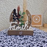 Hufeisen Deko Zum Hinstellen Aufhängen/Holzleiste Glücksbringer Epoxid Holzsockel /Wanddeko Tischdeko Geldgeschenk Geschenk Familie von DuundIchbasteln
