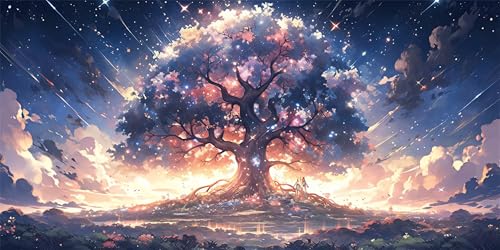 Baum Diamond Painting Erwachsene, Farbe Diamond Painting Set für Kinder, Crystal Art für Anfänger, DIY Diamant Kunst Mosaikherstellung, Diamant Kunst Erwachsene Groß XXL, Wand Deko, 80x160cm p-694 von Duushuait