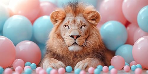 Der Löwe Diamond Painting Erwachsene, Ballon Diamond Painting Set für Kinder, Crystal Art für Anfänger, DIY Diamant Kunst Mosaikherstellung, Diamant Kunst Erwachsene Groß XXL, Wand Deko, 40x80cm p-685 von Duushuait