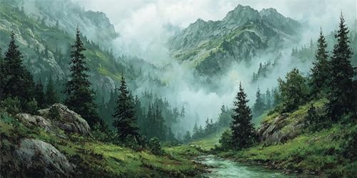 Diamond Painting Wald Diamond Painting Kinder, Berge Bastelset Erwachsene, Kreativ Set für Erwachsene, 5D Crystal Art Set, DIY Rund Diamant Kunst Kits für Anfänger, für Home Wall Decor, 50x100cm p-670 Diamond Painting Wald Diamond Painting Kinder, Berge Bastelset Erwachsene, Kreativ Set für Erwachsene, 5D Crystal Art Set, DIY Rund Diamant Kunst Kits für Anfänger, für Home Wall Decor, 50x100cm p-670 von Duushuait